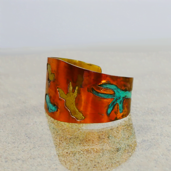 New Bold Wide Boho Turquoise Cuff Bracelet - Image 5