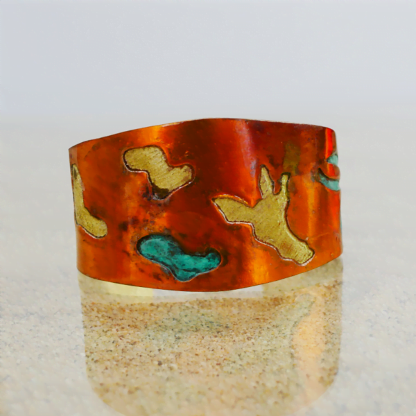 New Bold Wide Boho Turquoise Cuff Bracelet - Image 4