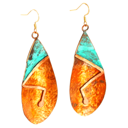 blue copper turquoise earrings, longs and lites! - Arrow