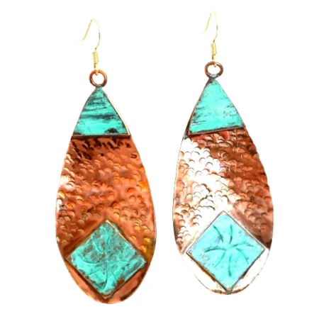Copper dangle earrings-solid