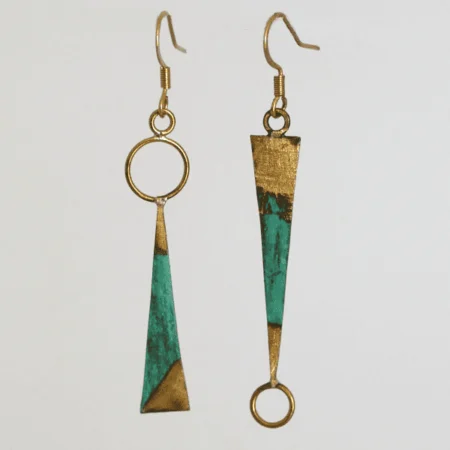 Bronze Long Asymmetrical & Irregular Earring
