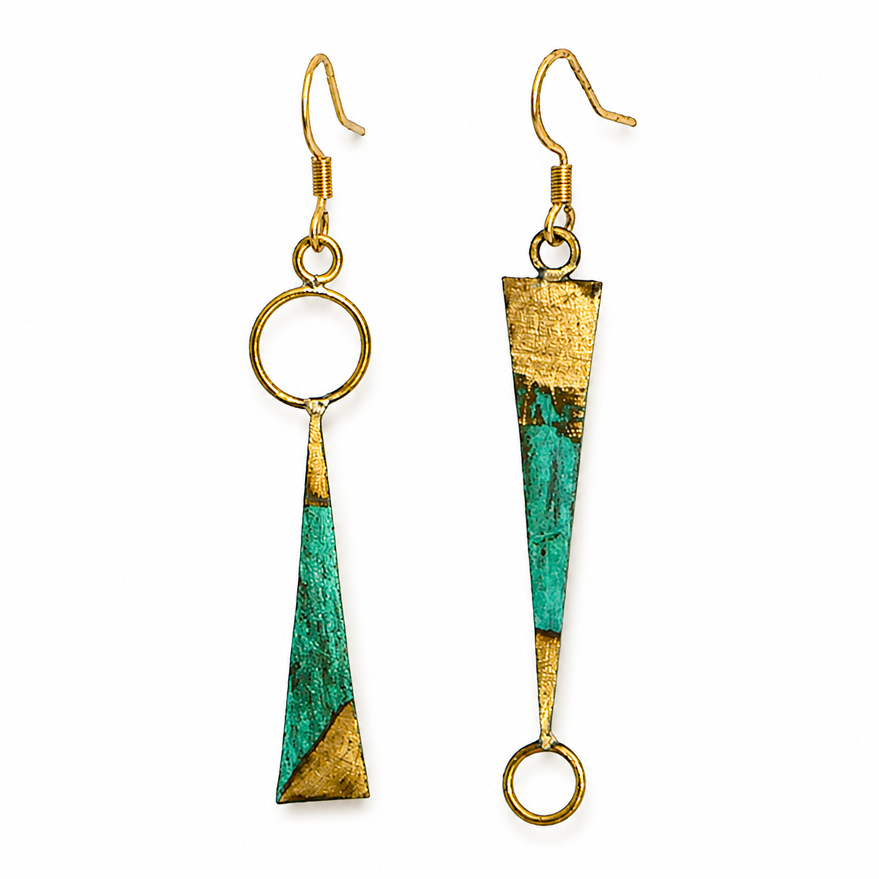 Bronze Long Asymmetrical & Irregular Earring - Image 5