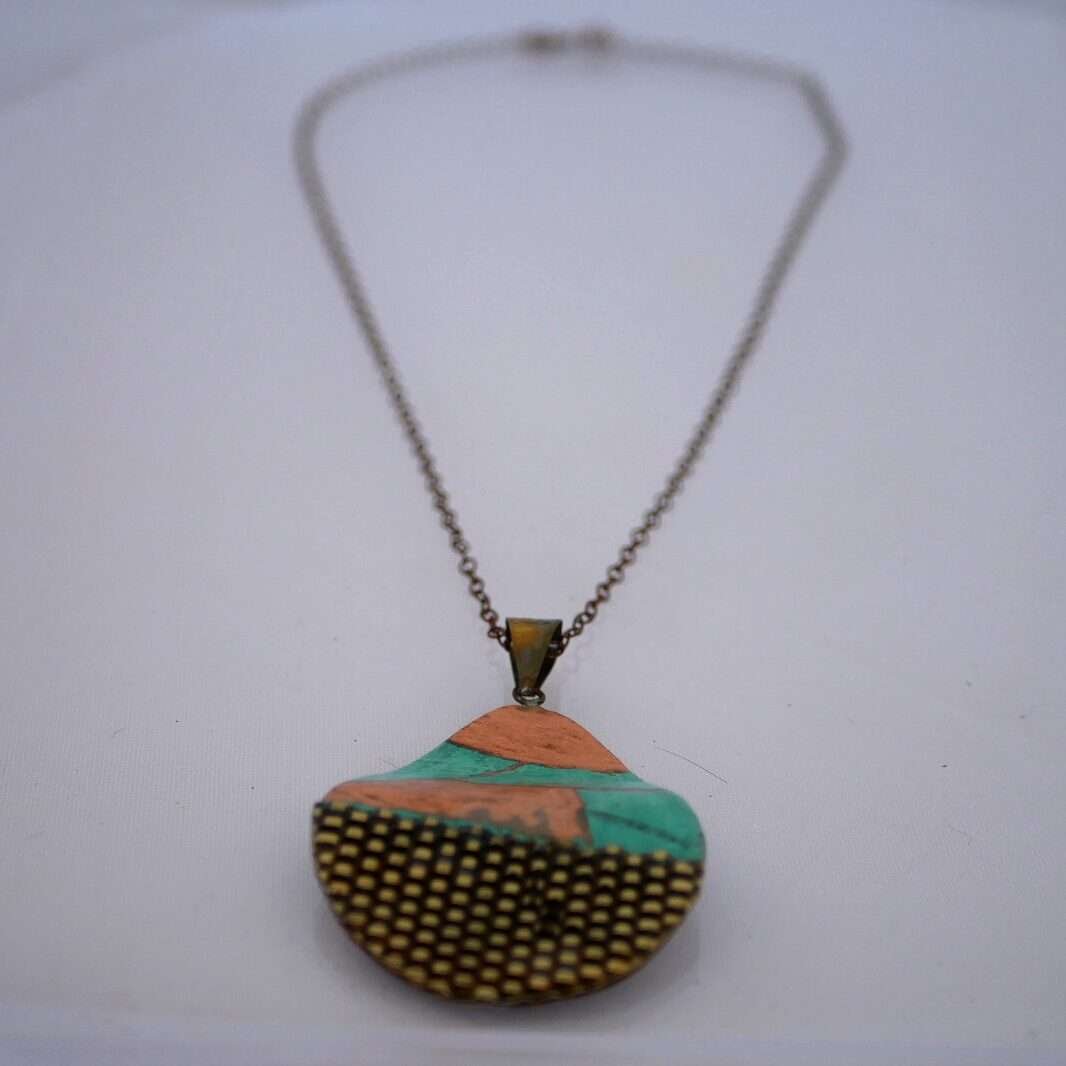 Big Bronze Drop Necklace With Irregular Textures! - Image 2