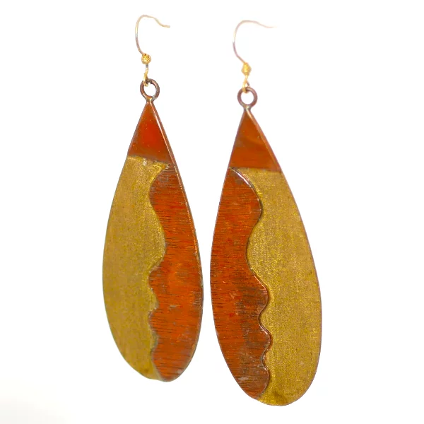 boho turquoise jewelry-bronze-long-oval-earrings