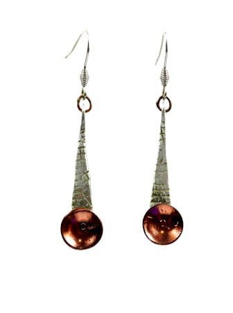 Copper drop earrings-eco-friendly and handcrafted jewelry