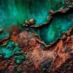 boho turquoise jewelry- green patina on copper